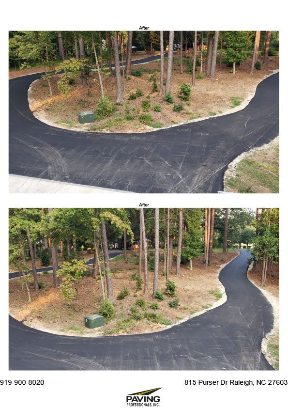 Residential driveway after
